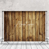 Aperturee - Brown Retro Wood Grain Wall Backdrop For Photography